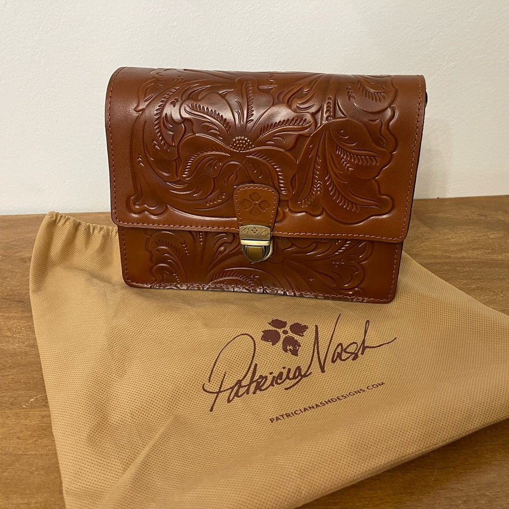 Patricia Nash Brown Embossed Crossbody Bag